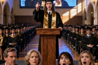 My parents demanded that I let my sister walk on stage and accept my valedictorian title. When I refused, my father exploded: “We paid for your education, ungrateful child!” I smiled, stepped aside, and simply said, “Then watch closely.” What happened on that stage next taught them a lesson they will never forget.