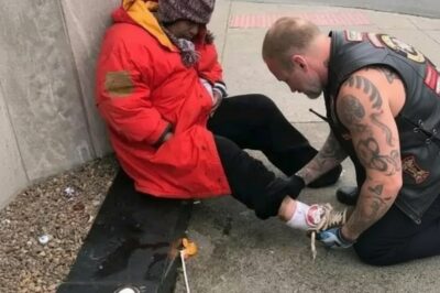 This Biker Kept Buying Shoes For Homeless Woman Until She Finally Told Him Why