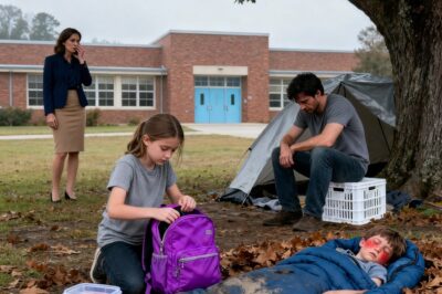 Every day, a 7-year-old girl tucked her lunch away instead of eating it. Curious, her teacher followed her during break— and what she saw behind the school forced her to make an emergency call.