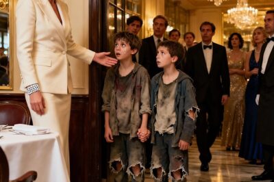 TWO HOMELESS BOYS ASKED A MILLIONAIRE FOR LEFTOVERS — But When She Looked at Their Faces, Her Diamond Glass Fell and the Whole Restaurant Went Silent…