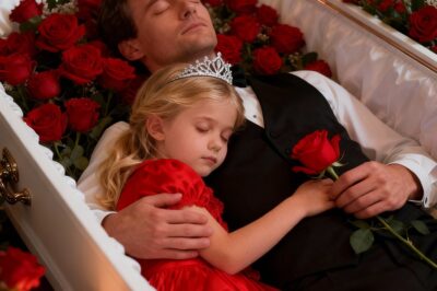 At my father’s wake, my eight-year-old sister Lily stood silently by his coffin, unmoving, uncrying—just waiting, as if he might breathe again.