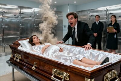 While cremating his pregnant wife, a grieving husband opened the coffin for one final goodbye — only to see her belly suddenly move. Panic erupted as he screamed for help, halting the process just in time. Minutes later, when doctors and police arrived, what they uncovered inside that coffin left everyone speechless…