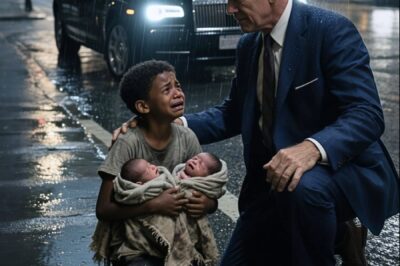 In the Pouring Rain, a Billionaire Found a Homeless Boy Holding Two Babies — The Truth Broke His Heart…