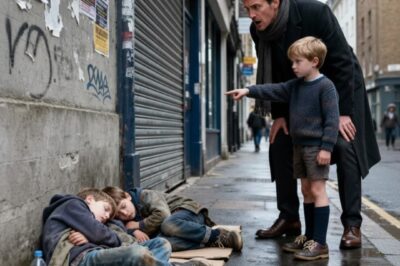 “Dad… those kids sleeping among the trash look just like me.”A billionaire was stunned by the words that left his son’s mouth.