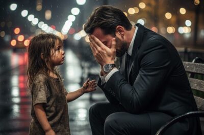 “Are you hungry too?”, the poor girl asked the millionaire… what he did next astonished everyone…