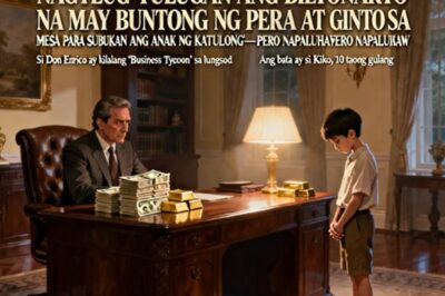 NAGTULUG-TULUGAN ANG BILYONARYO NA MAY BUNTONG NG PERA AT GINTO SA MESA PARA SUBUKAN ANG ANAK NG KATULONG—PERO NAPALUHA SIYA NANG MAKITA NIYA ANG GINAWA NG BATA IMBES NA MAGNAKAW.