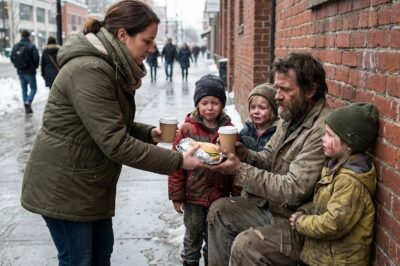 A billionaire disguised himself as a broke father and sat on the curb with his triplet boys—just to see who would help without knowing his name. Then Ariel showed up with her last meal… and the boys looked up and begged, “Please don’t leave.”