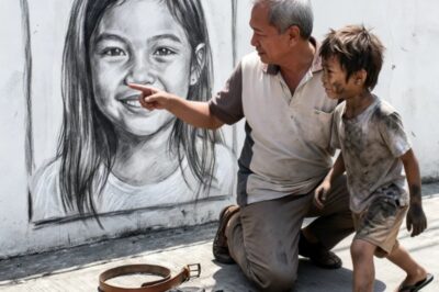 THE OLD MAN ANGRILY LEFT THE HOUSE TO KEEP THE CHILD WHO WAS DRAWING ON HIS WALL WITH CHARCOAL BUT THE OLD MAN SUDDENLY KNEELED IN CRYING WHEN HE SAW THAT WHAT HE THOUGHT WAS VANDALISM WAS INSTEAD THE FACE OF HIS OLD SON WHO HE ONLY CATCHED IN HIS DREAMS