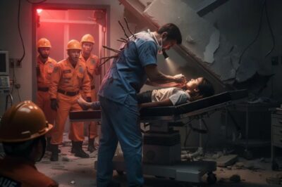 DOCTOR CONTINUES CRITICAL OPERATION IN THE MIDDLE OF A MIGHTY EARTHQUAKE AS COLLEAGUES EVACUATE AND USES THEIR BODY AS SHIELD FROM DEBRIS TO PROTECT PATIENT