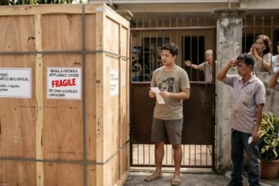 A MAN WHO RECEIVED A LARGE WOODEN BOX IN FRONT OF HIS HOUSE WAS SO SURPRISED BECAUSE HE DIDN’T ORDER ANYTHING THAT HE ALMOST CALLED THE BARANGAY GUARDS OUT OF FEAR THAT IT COULD CONTAIN SOME EXPLOSIVES OR ILLEGAL SUBSTANCE