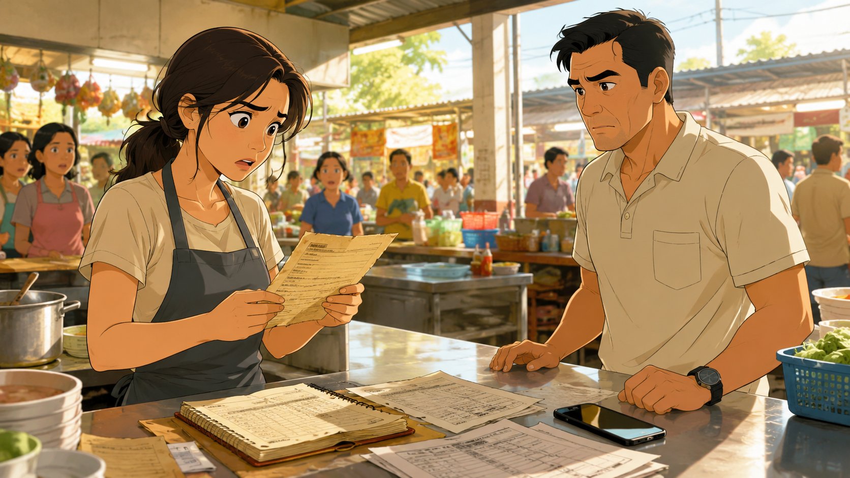 ANG BABAENG NAGTITINDA NG PAGKAIN AY ANIM NA TAONG NAGBABAYAD NG ISANG UTANG—HANGGANG SA TANUNGIN SIYA NG MAY-ARI NG PALENGKE: “SINO ANG NAGSABI SA IYO NA ANG TATAY MO ANG SANHI NG AKSIDENTE?”