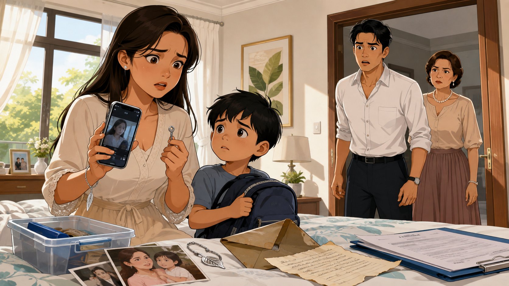 SA UNANG ARAW KO SA BAHAY NG PAMILYA NG ASAWA KO, DINALA NG BIYENAN KO ANG ISANG ANIM NA TAONG GULANG NA LALAKI AT PINIPILIT AKONG TANGGAPIN SIYA BILANG ANAK—PERO ANG MUNTING PAPEL NA PALIHIM NIYANG IPINASOK SA PALAD KO AY IKINAGULAT KO...